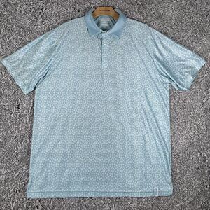 Butcher Golf Polo Shirt Men's Large Baby Blue AOP Graphic Print Stretch Golf UPF